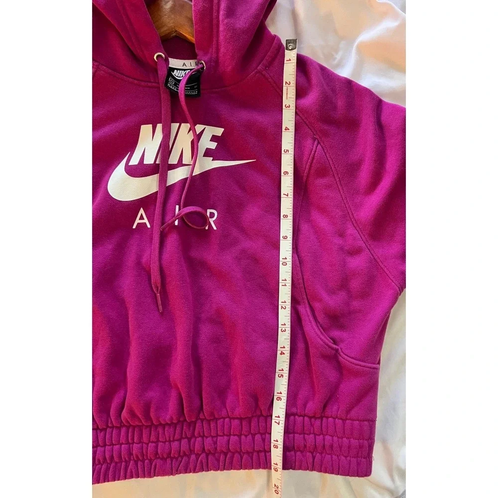 Nike Air Cropped‎ Hoodie XS Pink Logo Pullover Athletic Sweatshirt